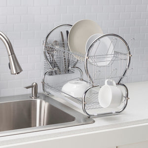 Home Basics 2-Tier Chrome Dish Drainer $15.00 EACH, CASE PACK OF 6