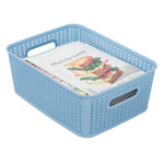 Load image into Gallery viewer, Home Basics 12.5 Liter Plastic Basket With Handles, Blue $5 EACH, CASE PACK OF 6
