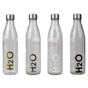 Home Basics H2O Clear 32oz. Glass Travel Water Bottle - Assorted Colors