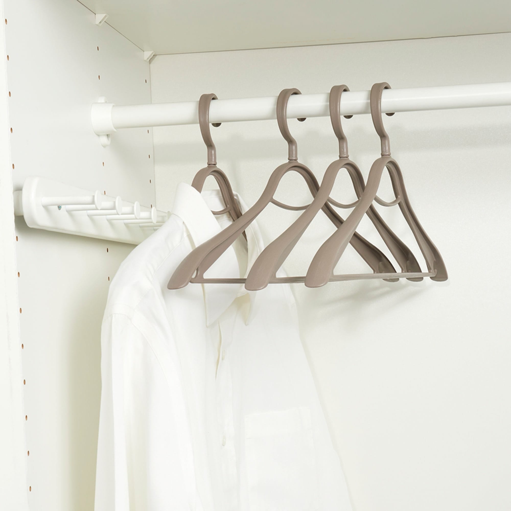 Home Basics Plastic Hangers, (Pack of 4), Timber Taupe $5 EACH, CASE PACK OF 12