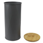 Load image into Gallery viewer, Home Basics Large 2.2 ml Tin Canister with Bamboo Lid, Grey $4.00 EACH, CASE PACK OF 12
