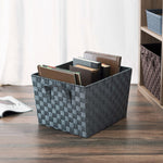 Load image into Gallery viewer, Home Basics X-Large Polyester Woven Strap Open Bin, Grey $10.00 EACH, CASE PACK OF 6
