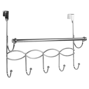 Home Basics Chrome Plated Steel Over the Door Hanging Rack with Towel Bar $12.50 EACH, CASE PACK OF 6