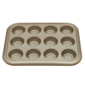 Home Basics Aurelia Non-Stick 12-Cup Carbon Steel Muffin Pan, Gold $8 EACH, CASE PACK OF 12