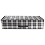 Load image into Gallery viewer, Home Basics Plaid Non-Woven Under the Bed Storage Box with Label Window, Black $8.00 EACH, CASE PACK OF 12
