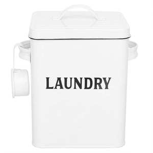Home Basics Countryside Laundry Detergent Tin Holder with Scoop, White $8.00 EACH, CASE PACK OF 8