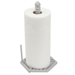 Load image into Gallery viewer, Home Basics Lines Freestanding Cast Iron Paper Towel Holder with Dispensing Side Bar, Grey $10.00 EACH, CASE PACK OF 3
