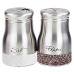 Load image into Gallery viewer, Home Basics 5 oz. Salt and Pepper Set with See-Through Glass Base, Silver $4.00 EACH, CASE PACK OF 12
