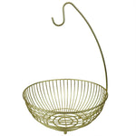 Load image into Gallery viewer, Home Basics Halo Steel Fruit Basket with Banana Hanger, Gold $8.00 EACH, CASE PACK OF 12
