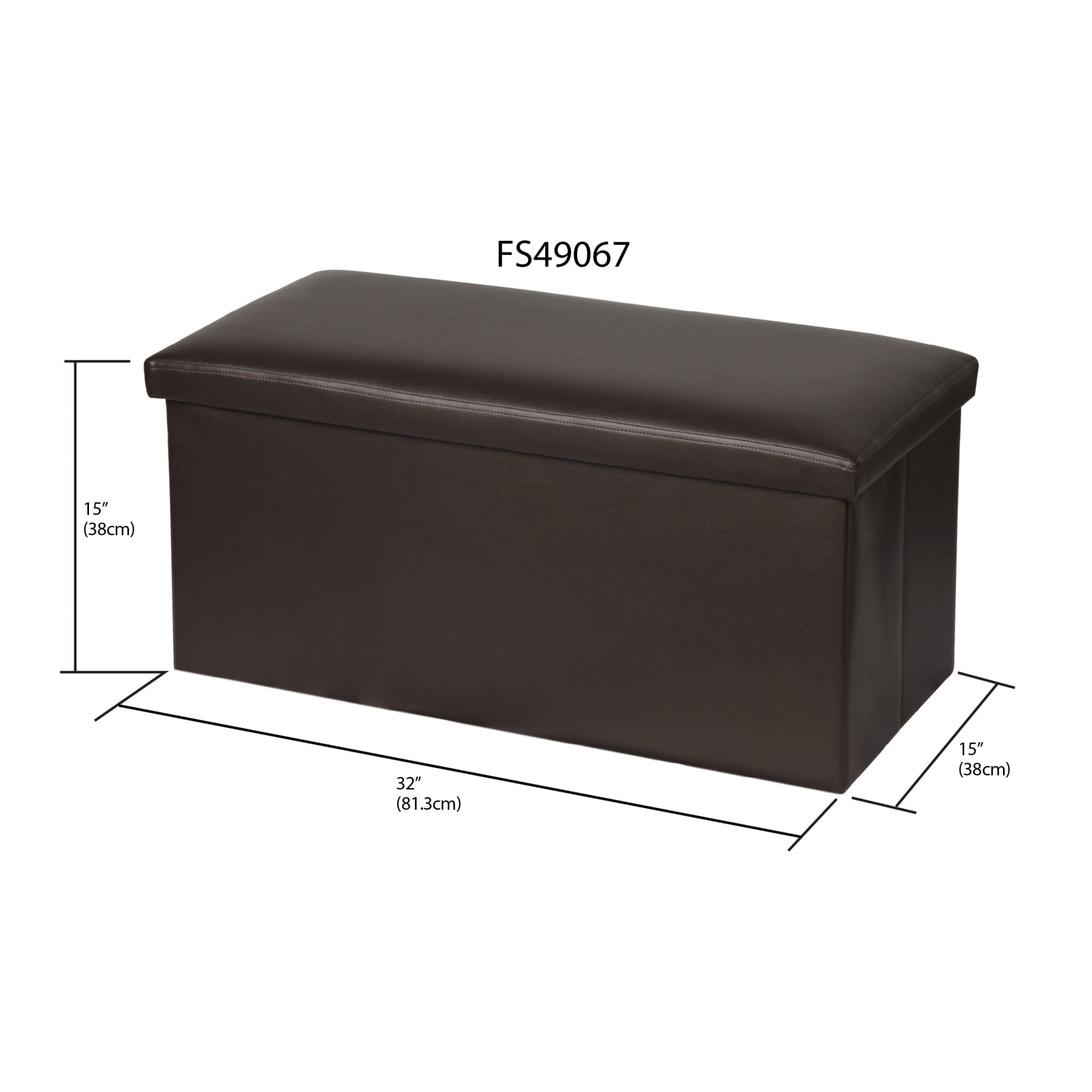 Home Basics Faux Leather Storage Ottoman, Brown $25.00 EACH, CASE PACK OF 4