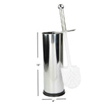Load image into Gallery viewer, Home Basics Hide-Away and Splash Proof Polished Stainless Steel Toilet Brush with Non-Skid Hygienic Holder, Silver $4.00 EACH, CASE PACK OF 12

