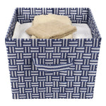 Load image into Gallery viewer, Home Basics Striped X-large Woven Strap Open Bin, Blue
 $10.00 EACH, CASE PACK OF 6
