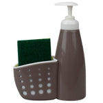 Load image into Gallery viewer, Home Basics Soap Dispenser with Perforated Sponge Holder, Grey $3.00 EACH, CASE PACK OF 24
