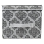 Load image into Gallery viewer, Home Basics Arabesque Large Non-Woven Storage Box with Label Window, Grey $5.00 EACH, CASE PACK OF 12
