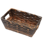 Load image into Gallery viewer, Home Basics Small Faux Rattan Basket with Cut-out Handles, Coffee $6.50 EACH, CASE PACK OF 6
