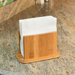 Load image into Gallery viewer, Home Basics Premium Bamboo Freestanding Large Capacity Napkin Holder, Natural $5.00 EACH, CASE PACK OF 12
