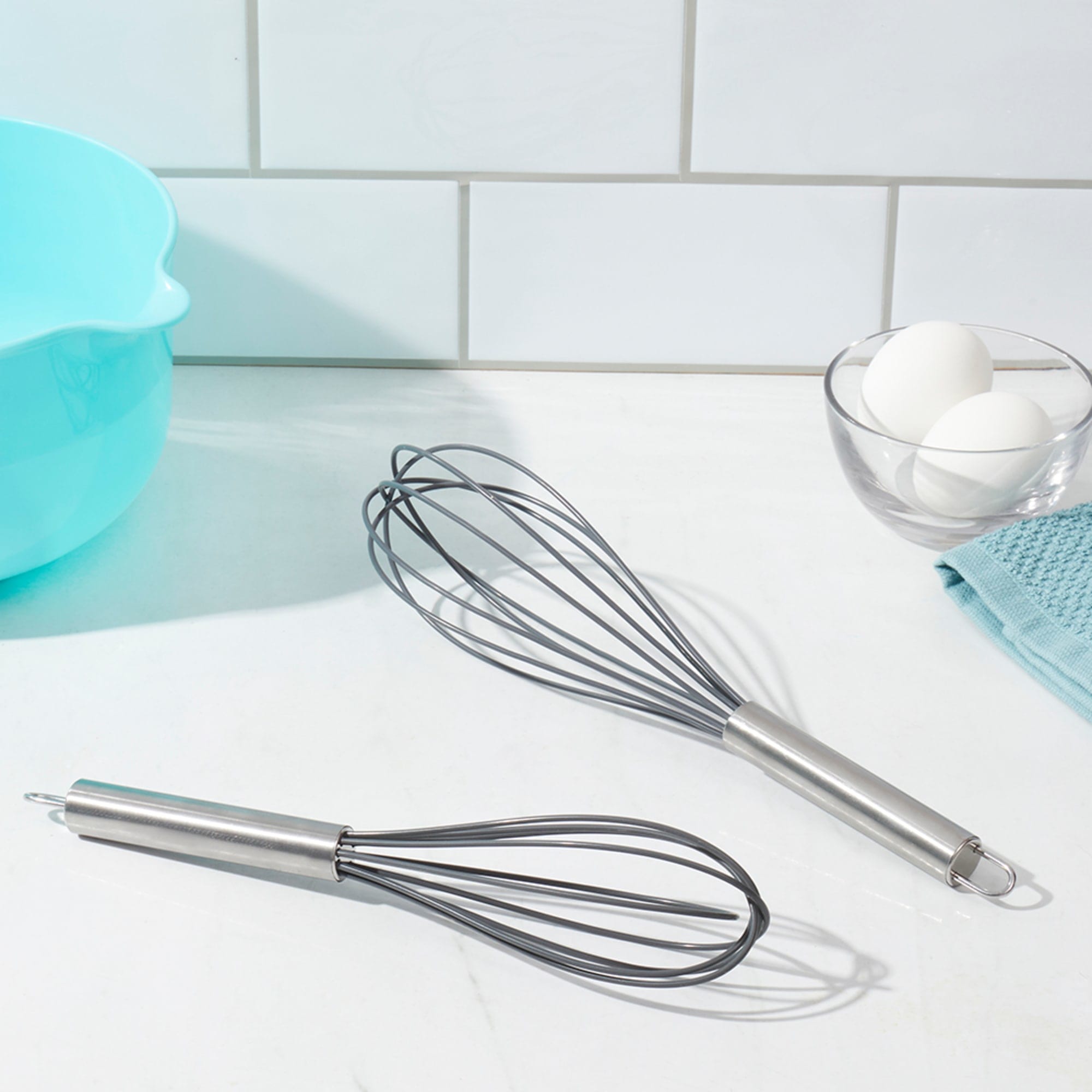 Home Basics Silicone Balloon Whisk with Stainless Steel Handle $3.00 EACH, CASE PACK OF 24