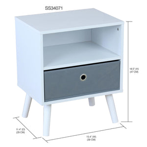 Home Basics 2 Cube Night Stand with Non-Woven Bin, White $30.00 EACH, CASE PACK OF 1
