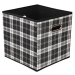 Load image into Gallery viewer, Home Basics Plaid Non-Woven Storage Bin with Grommet Handle, Black $4.00 EACH, CASE PACK OF 12
