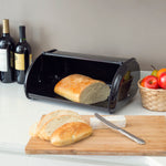 Load image into Gallery viewer, Home Basics Roll Up Lid Metal Bread Box, Black $20.00 EACH, CASE PACK OF 6
