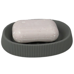 Home Basics Rubberized Plastic Soap Dish with Textured Outer Edges, Grey $3 EACH, CASE PACK OF 12