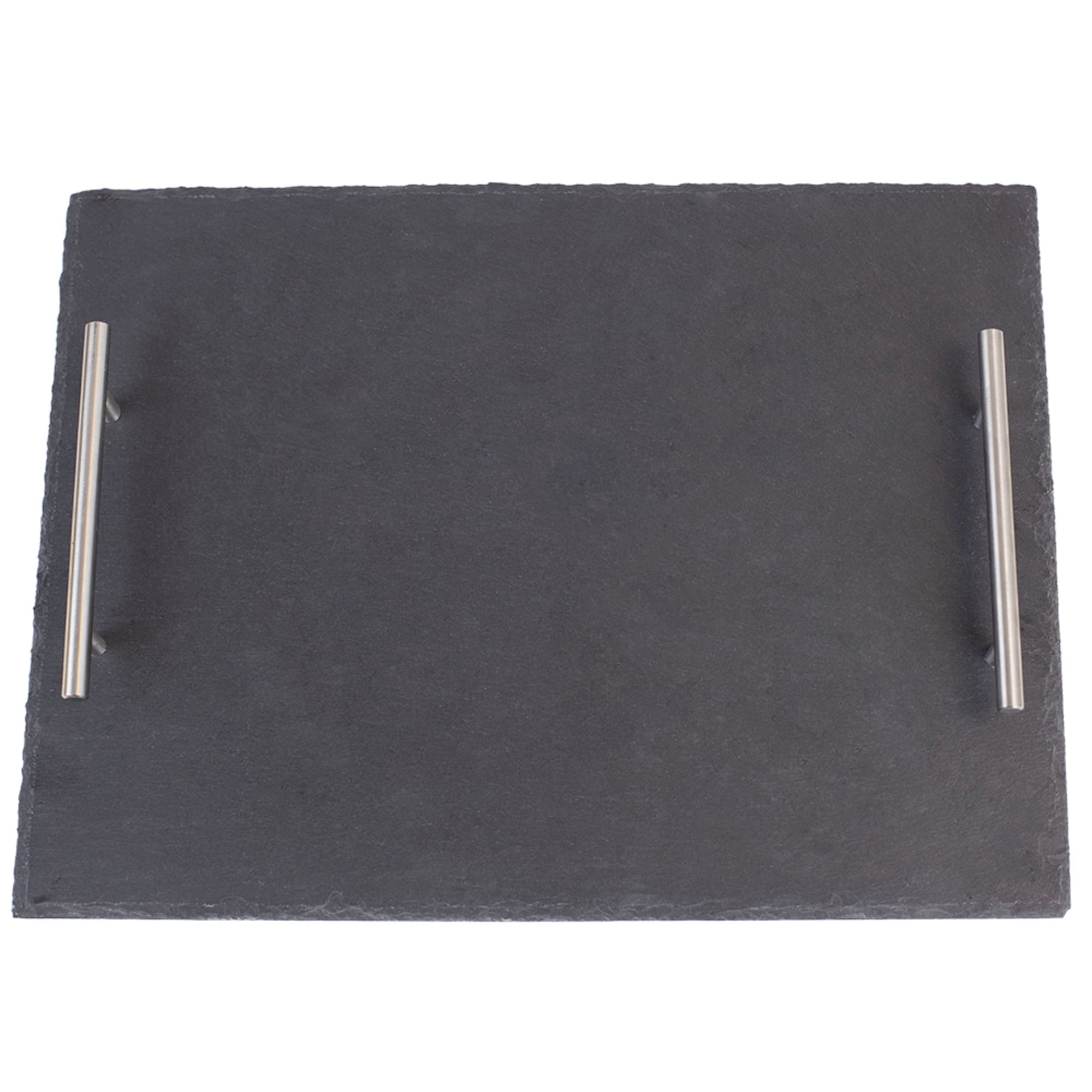 Home Basics Slate Serving Tray with Stainless Steel Handles, Black $10.00 EACH, CASE PACK OF 4