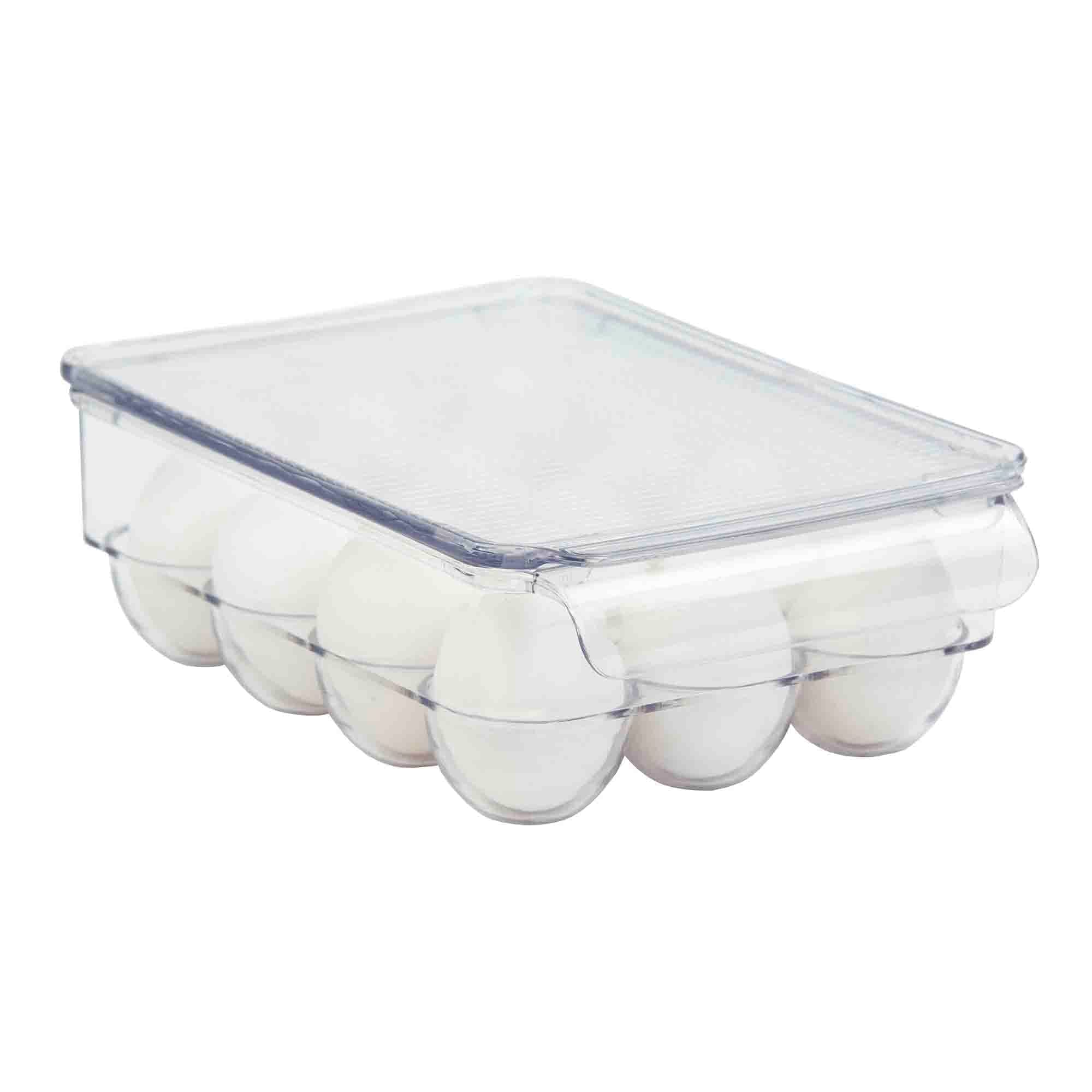 Home Basics Plastic Fridge Bin 12 -Egg Holder, Clear $4 EACH, CASE PACK OF 12