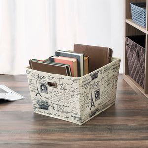 Home Basics Paris Collection Large Non-Woven  Storage Bin, Natural $5.00 EACH, CASE PACK OF 12