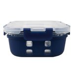 Load image into Gallery viewer, Michael Graves Design Rectangle Large 35 Ounce High Borosilicate Glass Food Storage Container with Plastic Lid, Indigo $8.00 EACH, CASE PACK OF 12
