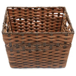 Load image into Gallery viewer, Home Basics X-large  Faux Rattan Basket with Cut-out Handles, Coffee $15.00 EACH, CASE PACK OF 6
