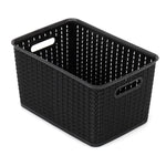 Load image into Gallery viewer, Home Basics 5 Liter Plastic Basket With Handles, Black $4 EACH, CASE PACK OF 6
