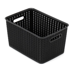 Home Basics 5 Liter Plastic Basket With Handles, Black $4 EACH, CASE PACK OF 6