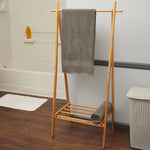 Load image into Gallery viewer, Home Basics A Frame Bamboo Garment Rack with Bottom Shelf, Natural $35.00 EACH, CASE PACK OF 1
