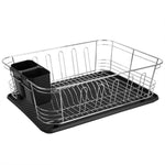 Load image into Gallery viewer, Home Basics 3 Piece Chrome Dish Rack Set, Black $20.00 EACH, CASE PACK OF 6
