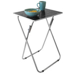 Load image into Gallery viewer, Home Basics Faux Marble Multi-Purpose Foldable Table, Black $15.00 EACH, CASE PACK OF 6
