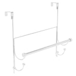 Load image into Gallery viewer, Home Basics Over the Door Hook with Towel Bar, Chrome $10.00 EACH, CASE PACK OF 8
