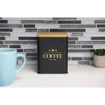 Load image into Gallery viewer, Home Basics Bistro 50 oz. Tin Coffee Canister with Bamboo Top, Black $6.00 EACH, CASE PACK OF 12
