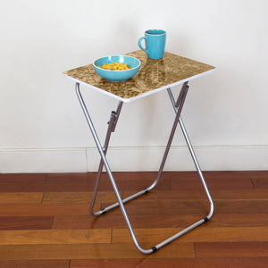 Home Basics Marble-Like Multi-Purpose Foldable Table, Brown $15.00 EACH, CASE PACK OF 6
