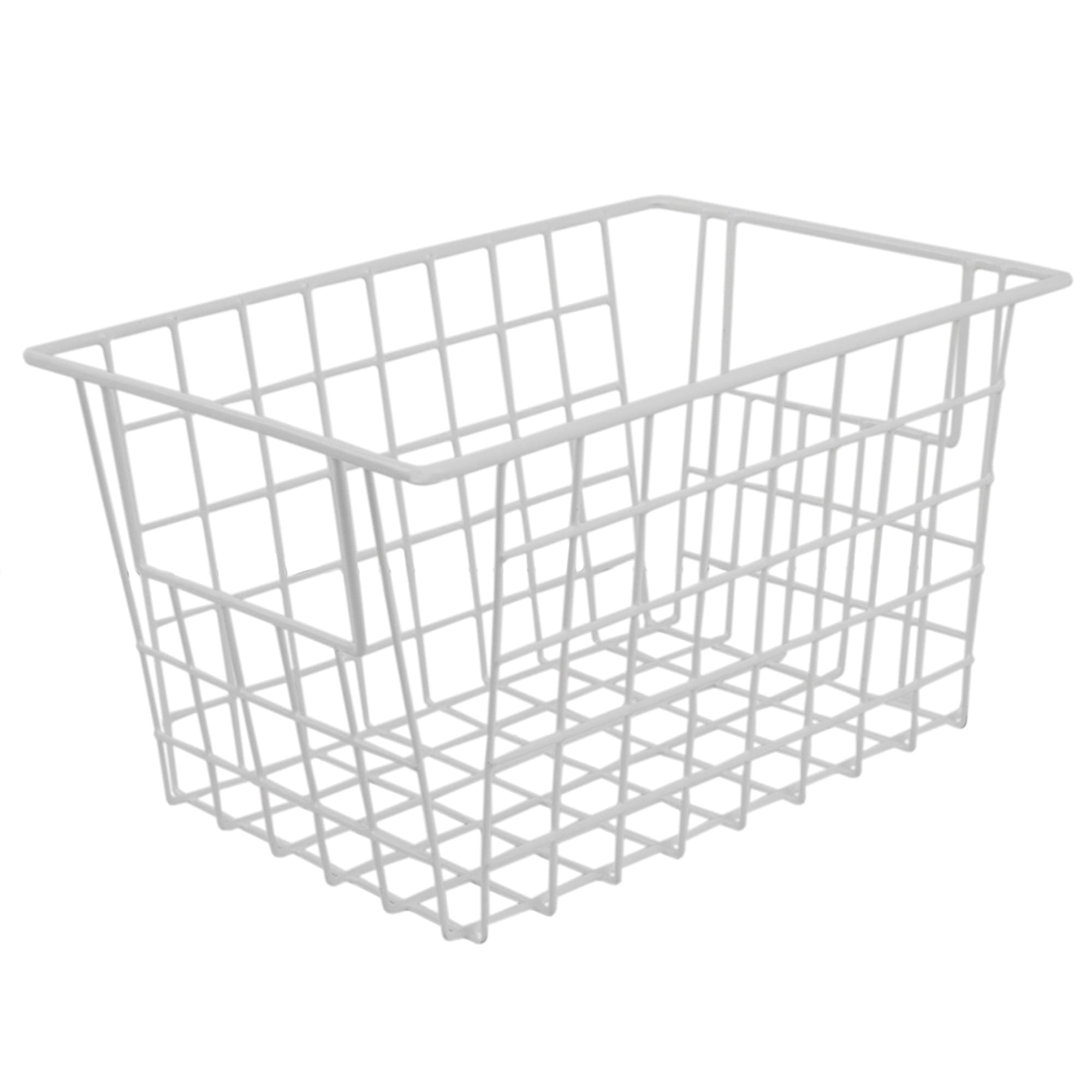 Home Basics 10.5 x 6.5 Vinyl Coated Steel Pull Out Wire Storage Basket,  White, KITCHEN ORGANIZATION