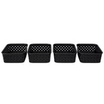 Load image into Gallery viewer, Home Basics Triple Woven 7.75&quot; x 5.25&quot; x 2.5&quot; Multi-Purpose Stackable Plastic Storage Basket, (Pack of 4) - Assorted Colors
