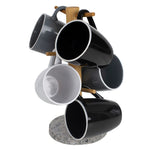Load image into Gallery viewer, Home Basics 6 Cup Bamboo Mug Tree Holder Stand with Granite Base, White $7 EACH, CASE PACK OF 6
