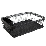 Load image into Gallery viewer, Home Basics 3 Piece Decorative Wire Dish Rack, Black $20.00 EACH, CASE PACK OF 6
