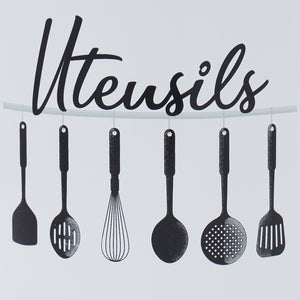 Home Basics Utensils Metal Cutlery Holder with Steel Rim, White $5.00 EACH, CASE PACK OF 12
