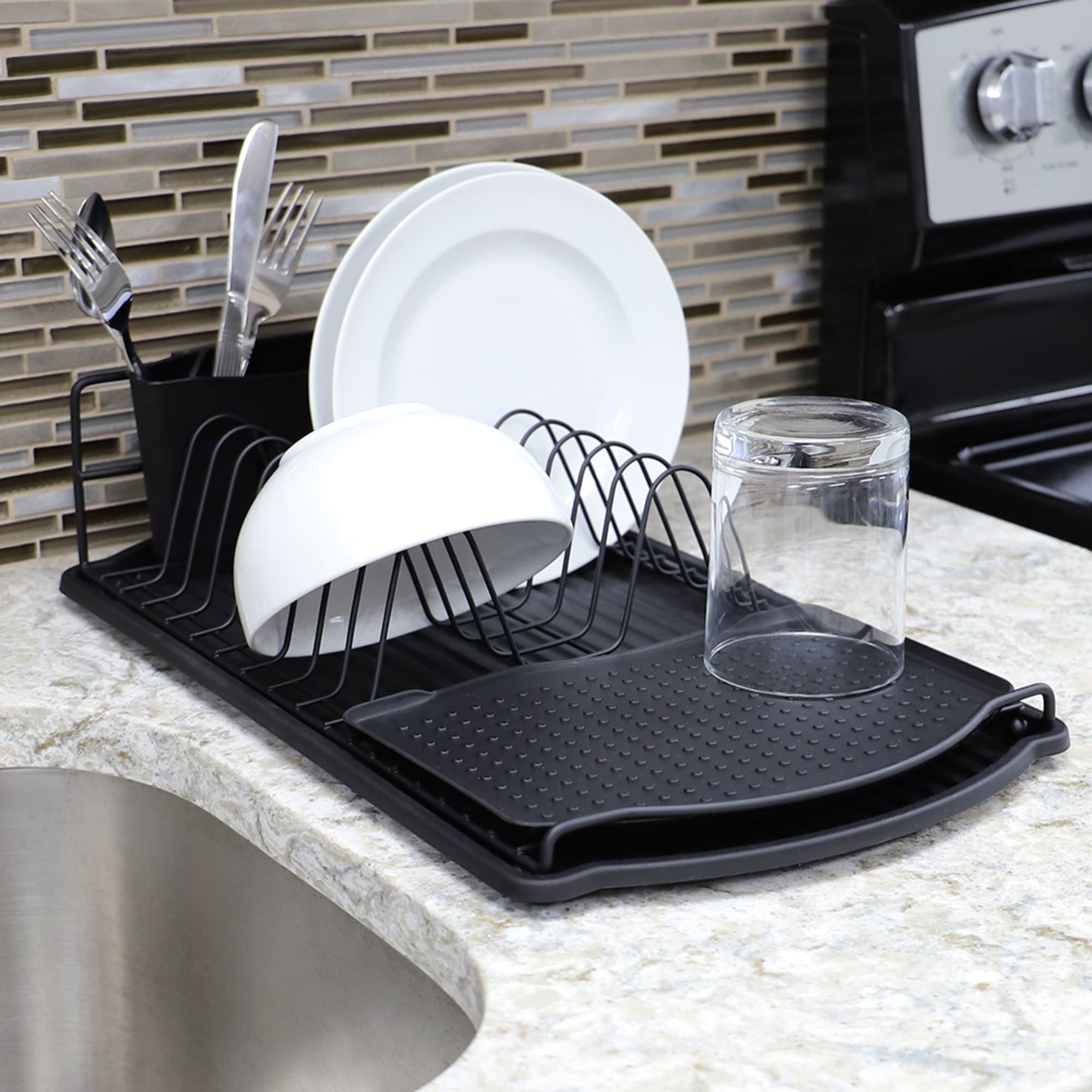  Rubbermaid Twin Sink Dish Drainer [Set of 6] Finish: Black: Dish  Racks: Home & Kitchen
