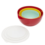 Load image into Gallery viewer, Home Basics Plastic 3 Piece Nesting Mixing Bowl Set with Lids, Multi $6.00 EACH, CASE PACK OF 6
