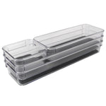 Load image into Gallery viewer, Home Basics 4 Compartment Rubber Lined Plastic Drawer Organizer, (Set of 4), Grey $5.00 EACH, CASE PACK OF 12
