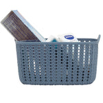 Load image into Gallery viewer, Home Basics 3L Crochet-Designed Plastic Basket, Blue $2.00 EACH, CASE PACK OF 24
