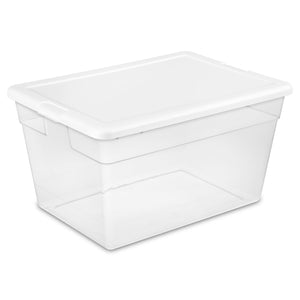 Sterilite 16 qt Clear Plastic Storage Containers with Gray Lid (6 Pack)
