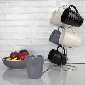 Home Basics 6 Piece Crochet Mug Set with Stand, Multi-Color $10.00 EACH, CASE PACK OF 6