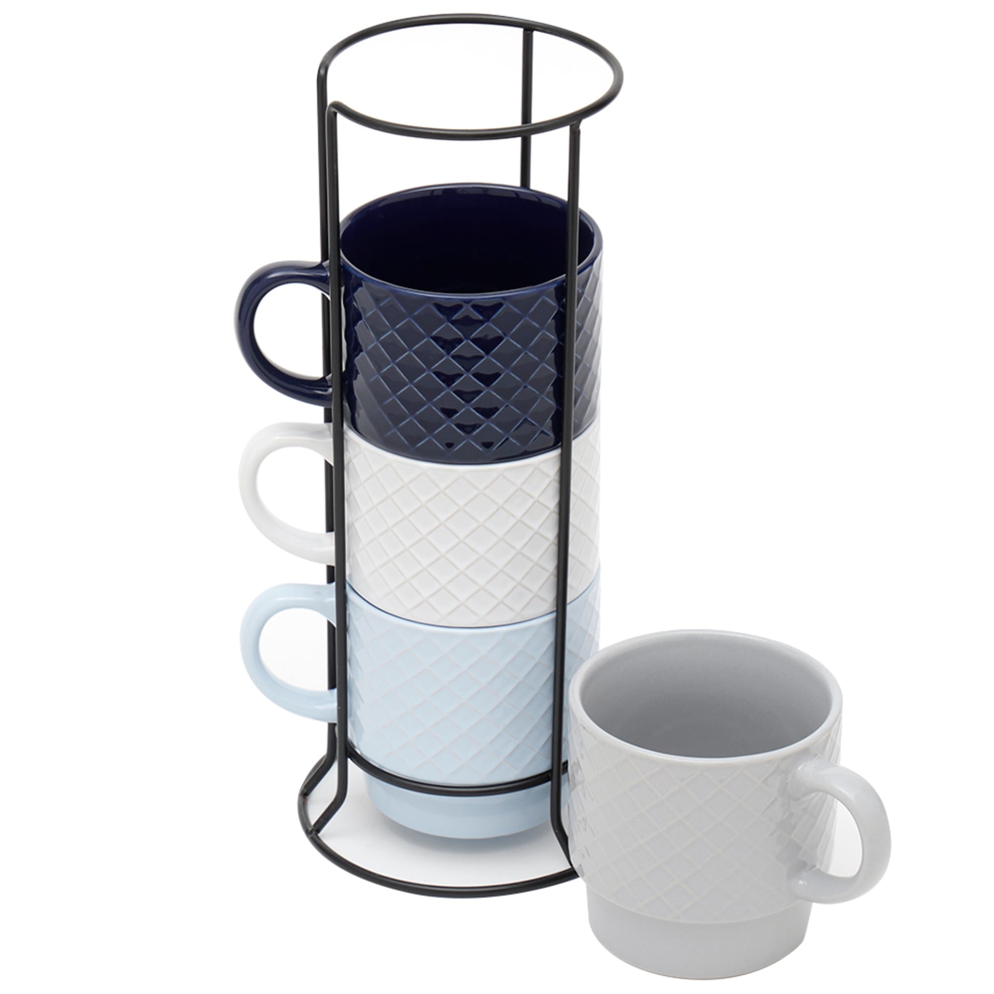 Home Basics Embossed Weave 4 Piece Stackable Mug Set with Stand
 $10.00 EACH, CASE PACK OF 6